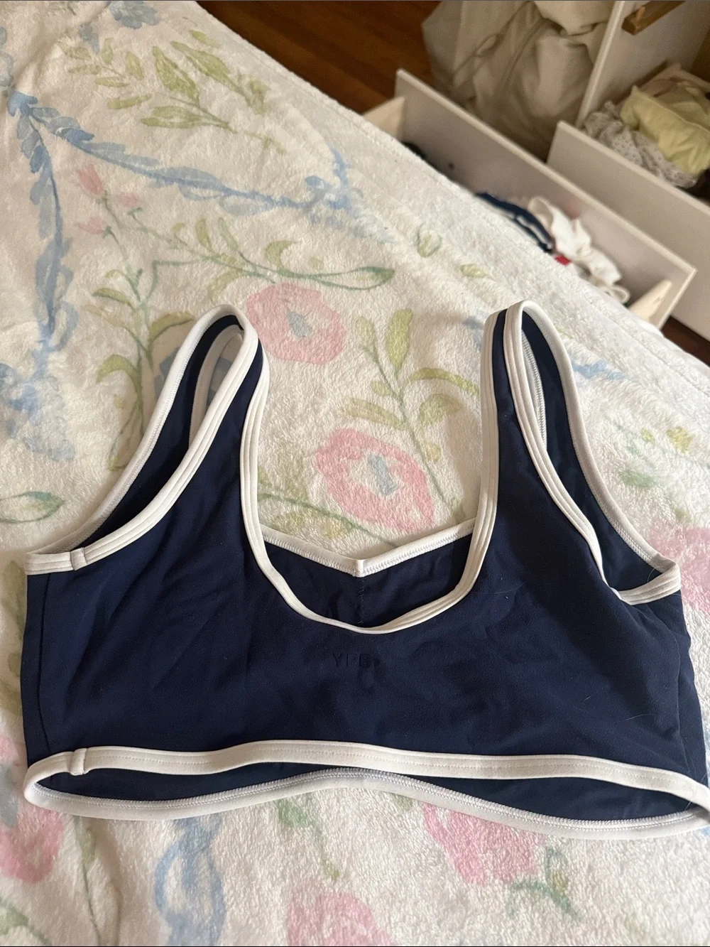 Abercrombie & Fitch Navy Bralette with White Trim